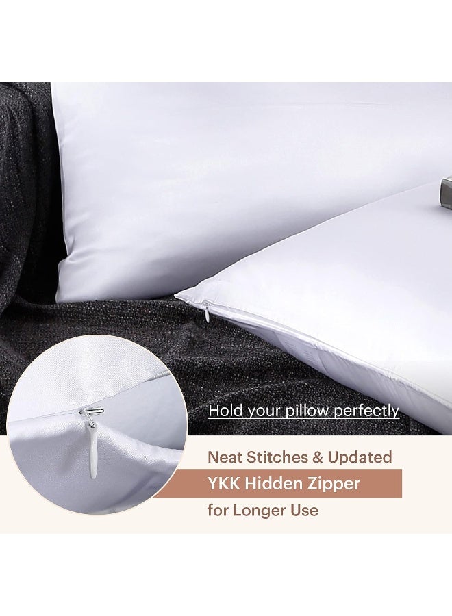LILYSILK Silk Pillowcase for Hair and Skin Standard-100% Mulberry Silk 19 Momme Both Sides Silk Bed Pillow Cover with Hidden Zipper, 1 Pc (Standard Size 20''x26'', White) - Image 3